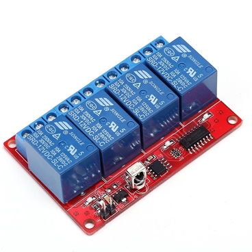 12V 4 Channel IR Remote Control Relay Module Power Switch Self Locking